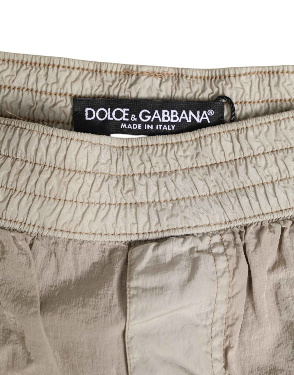 Dolce & Gabbana Beige Nylon Beachwear Men Boxer Short Swimwear