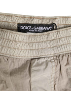 Dolce & Gabbana Beige Nylon Beachwear Men Boxer Short Swimwear