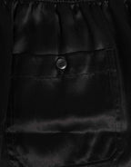 Dolce & Gabbana Black Silk Satin Elastic Men Boxer Short Swimwear