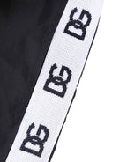 Dolce & Gabbana Black Nylon Side Logo Tape Shorts Swimwear