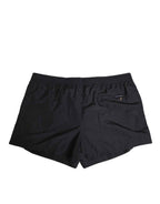 Dolce & Gabbana Black Nylon Side Logo Tape Shorts Swimwear
