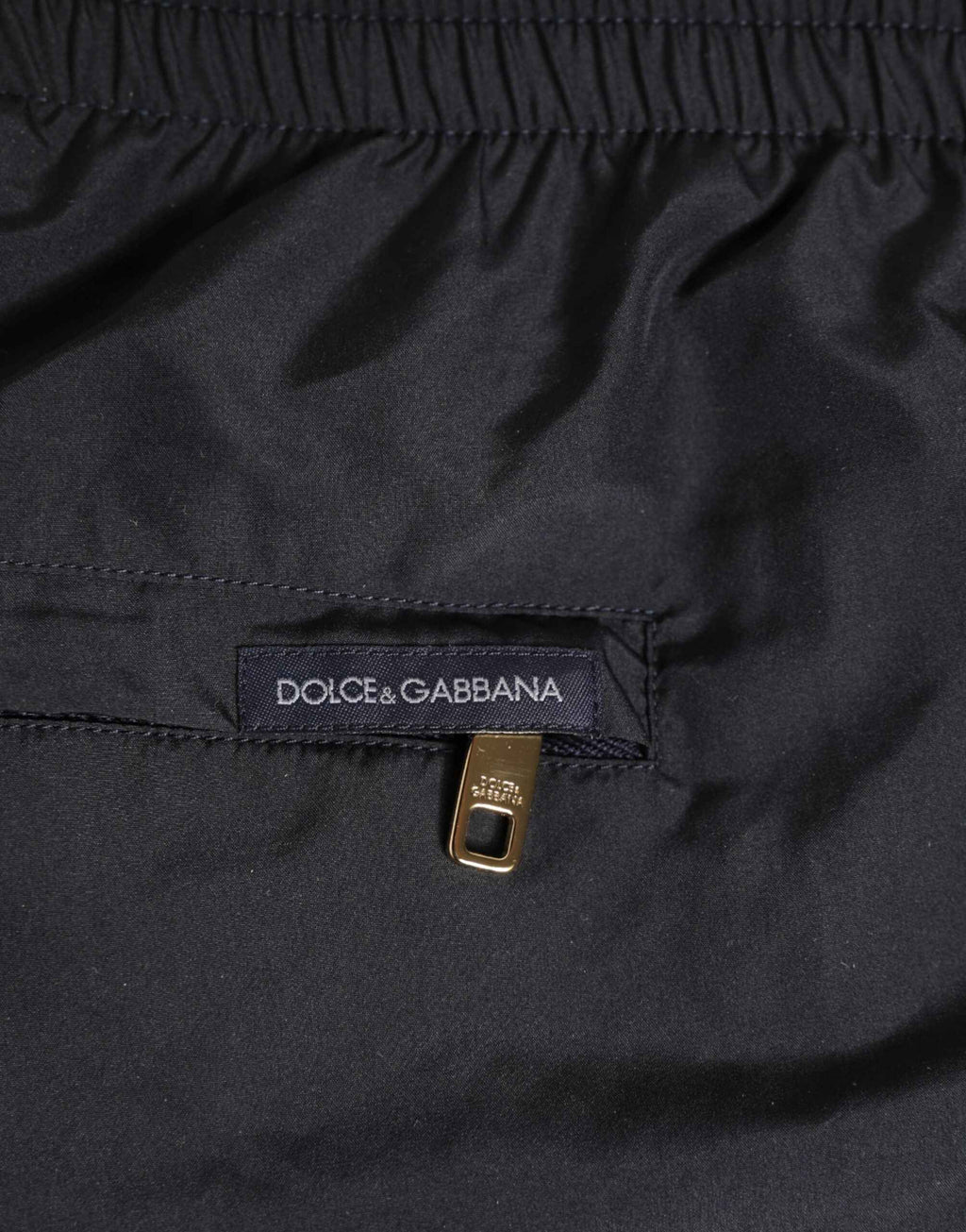 Dolce & Gabbana Black Nylon Side Logo Tape Shorts Swimwear