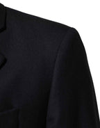 Dolce & Gabbana Dark Blue Wool Men Jacket Coat Blazer Suit
