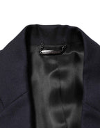 Dolce & Gabbana Dark Blue Wool Men Jacket Coat Blazer Suit