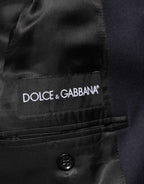Dolce & Gabbana Dark Blue Wool Men Jacket Coat Blazer Suit