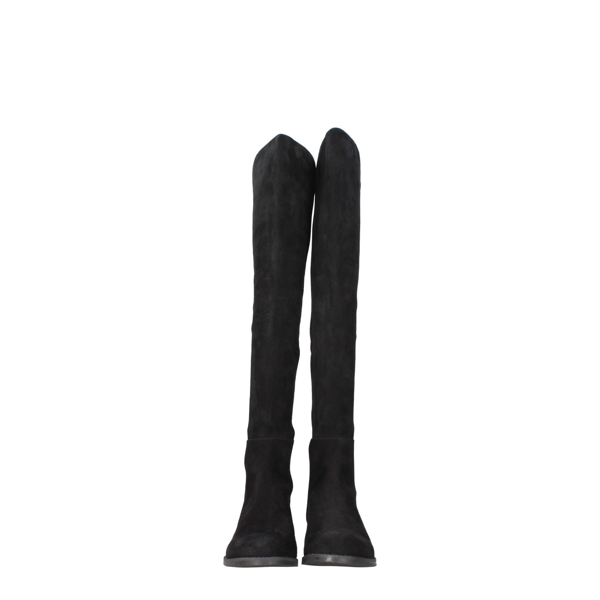 Stuart Weitzman Black Leather Over The Knee