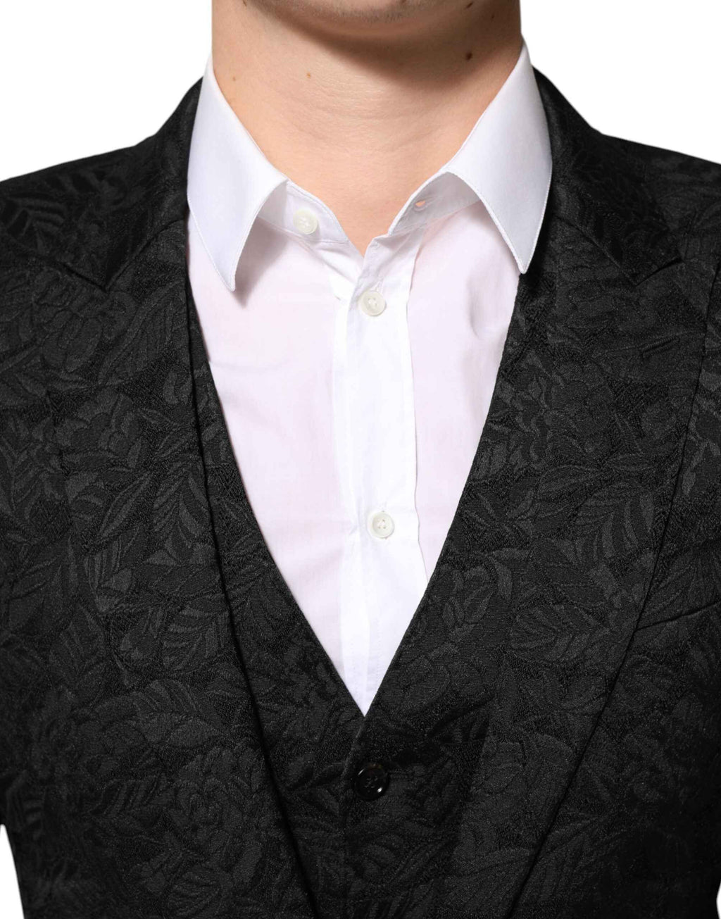 Dolce & Gabbana Black 3 Piece Brocade Jacquard Suit MARTINI