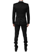 Dolce & Gabbana Black 3 Piece Brocade Jacquard Suit MARTINI