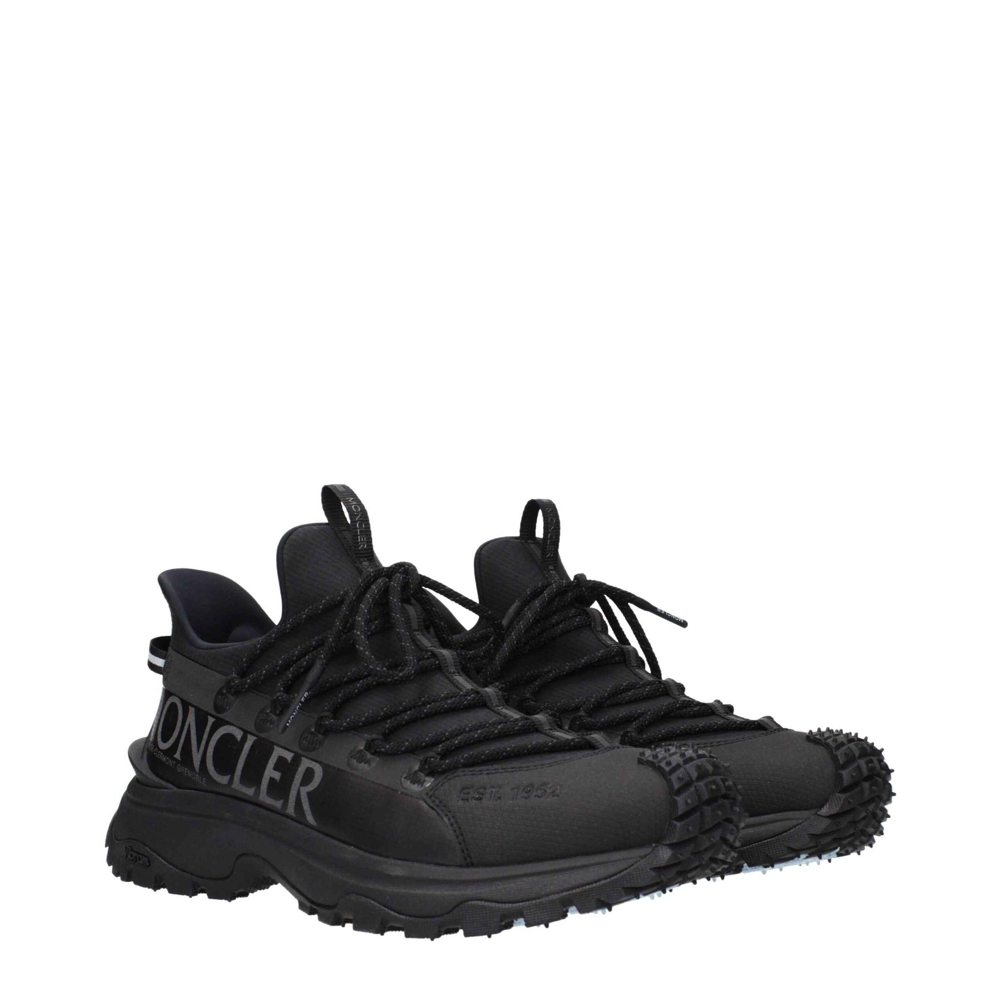 Moncler Black Fabric Athletic Sneakers