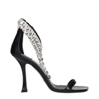 Jimmy Choo Black Leather Stiletto Heel Sandals