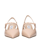 Jimmy Choo Pink Leather Mid Heel Pumps