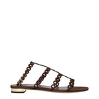 Aquazzura Brown Leather Flat Sandals