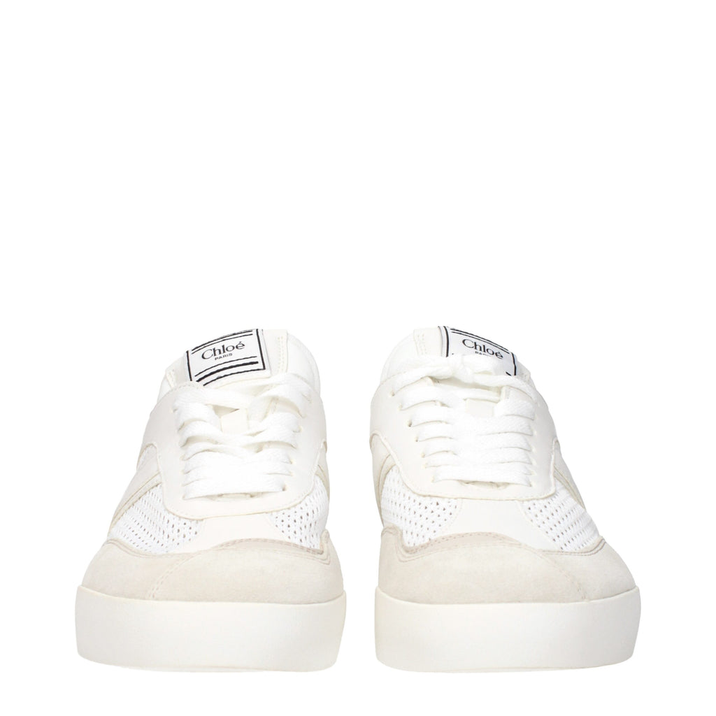 Chloé White Fabric Low Top Sneakers