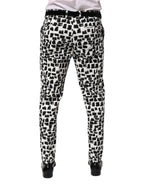 Dolce & Gabbana Black White Abstract Print Cotton Blend Pants