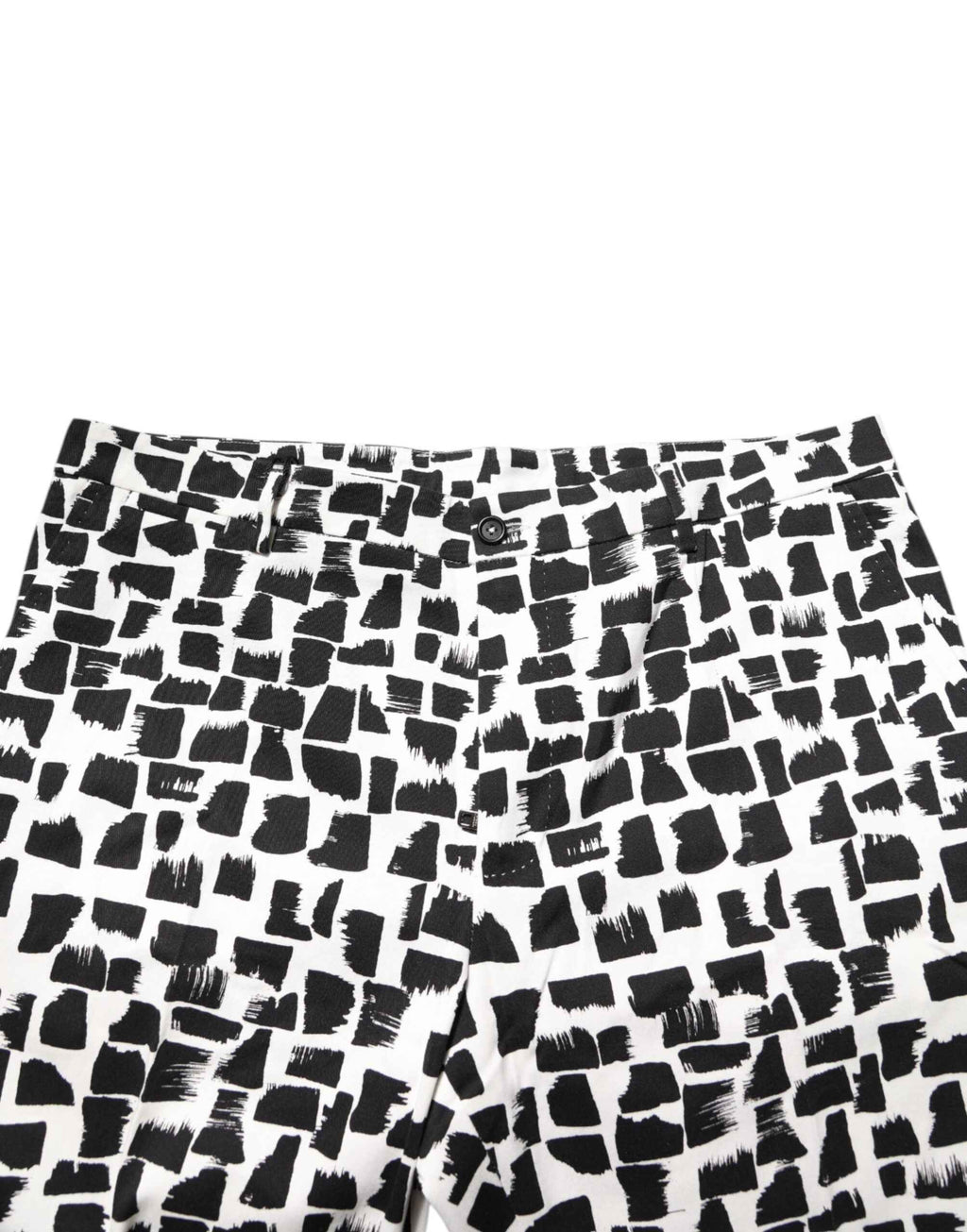 Dolce & Gabbana Black White Abstract Print Cotton Blend Pants