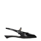 Prada Black Leather Flat Sandals