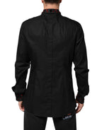Dolce & Gabbana Black Cotton Embellished Collar Men’s Shirt