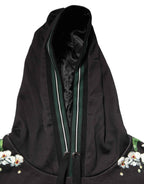 Dolce & Gabbana KING Black Orchid Floral Crown Logo Hoodie Sweater