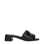 Prada Black Leather Flat Sandals