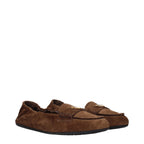 Prada Brown Leather Slip-On Loafers