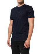 Dolce & Gabbana Dark Blue Cotton DG Logo Print Men’s Top T-shirt