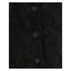 Salvatore Santoro Black Calf Leather Bos Taurus Coat