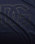 Dolce & Gabbana Dark Blue Cotton DG Logo Print Men’s Top T-shirt