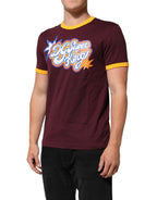 Dolce & Gabbana Burgundy Cotton DG Super King Logo T-Shirt
