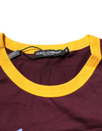 Dolce & Gabbana Burgundy Cotton DG Super King Logo T-Shirt