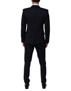 Dolce & Gabbana Black Wool 3 Piece Slim Fit Formal Men Suit