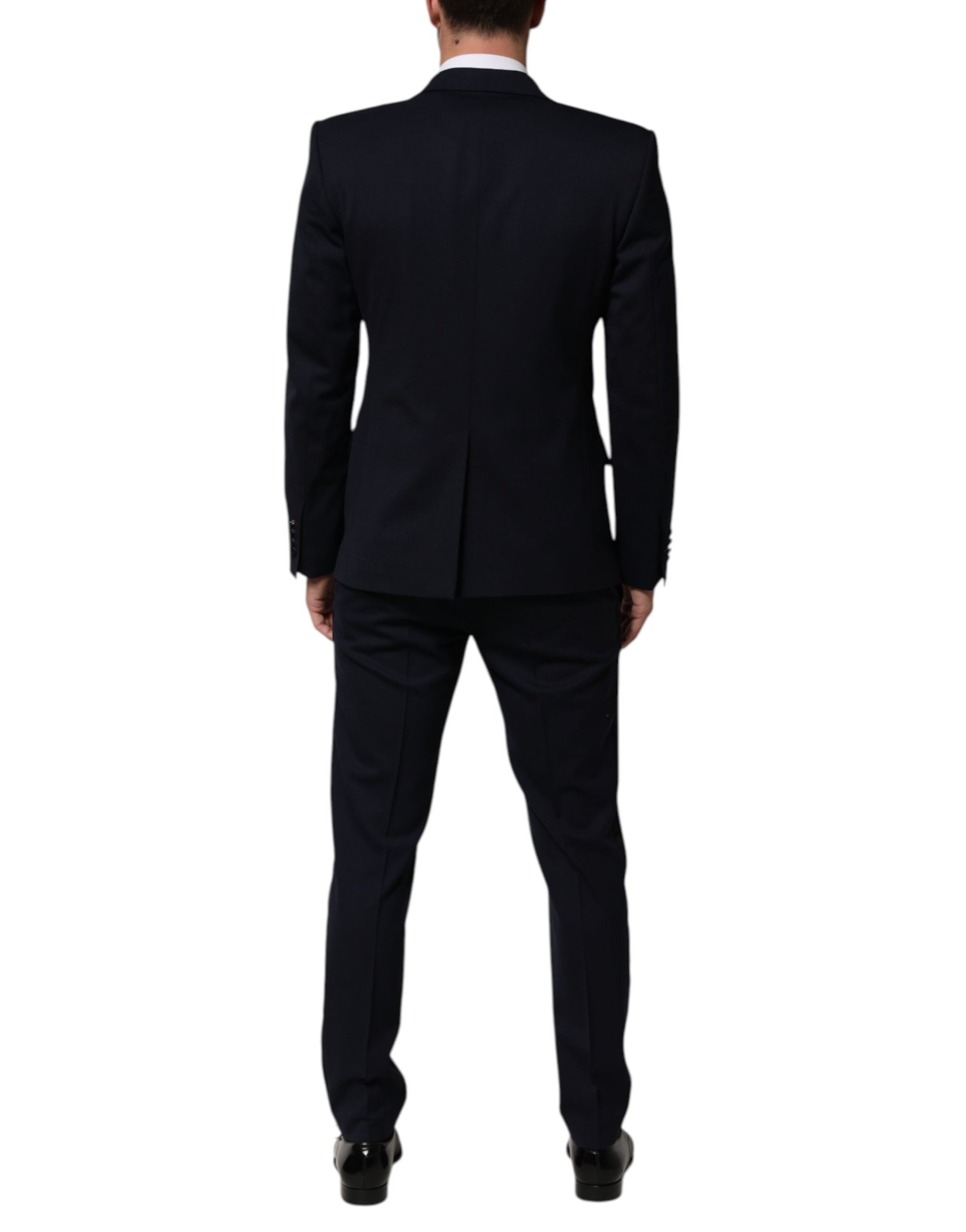 Dolce & Gabbana Black Wool 3 Piece Slim Fit Formal Men Suit