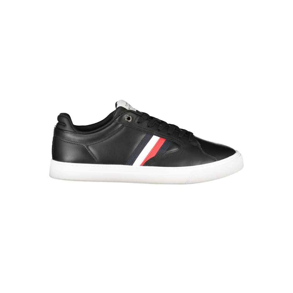 Tommy Hilfiger Black Leather Men Sneaker