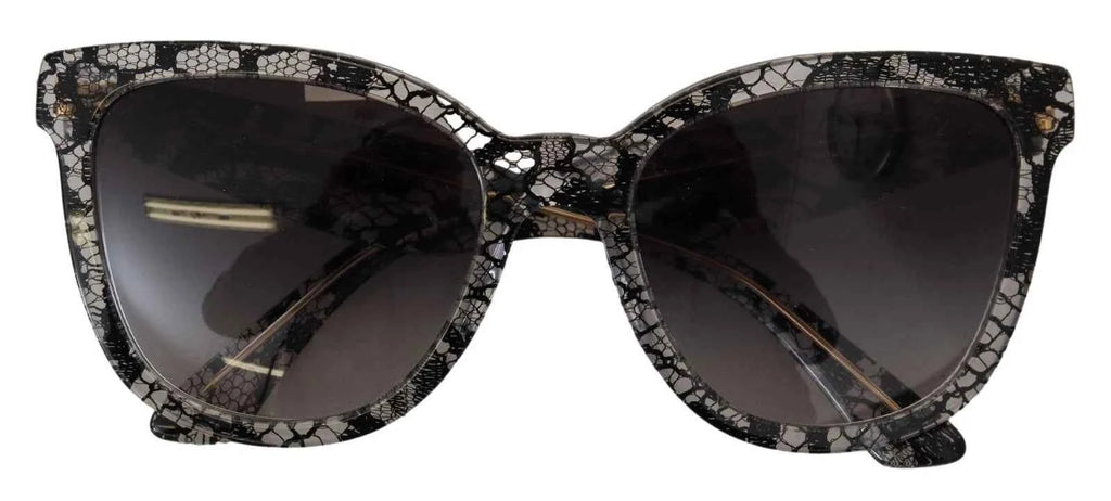 Dolce & Gabbana DG4190 Black Lace Acetate Crystal Round Sunglasses