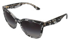 Dolce & Gabbana DG4190 Black Lace Acetate Crystal Round Sunglasses