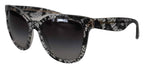 Dolce & Gabbana DG4190 Black Lace Acetate Crystal Round Sunglasses