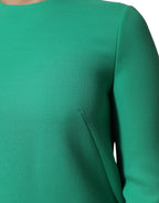 Dolce & Gabbana Green Viscose Acetate Mini Long Sleeve Dress