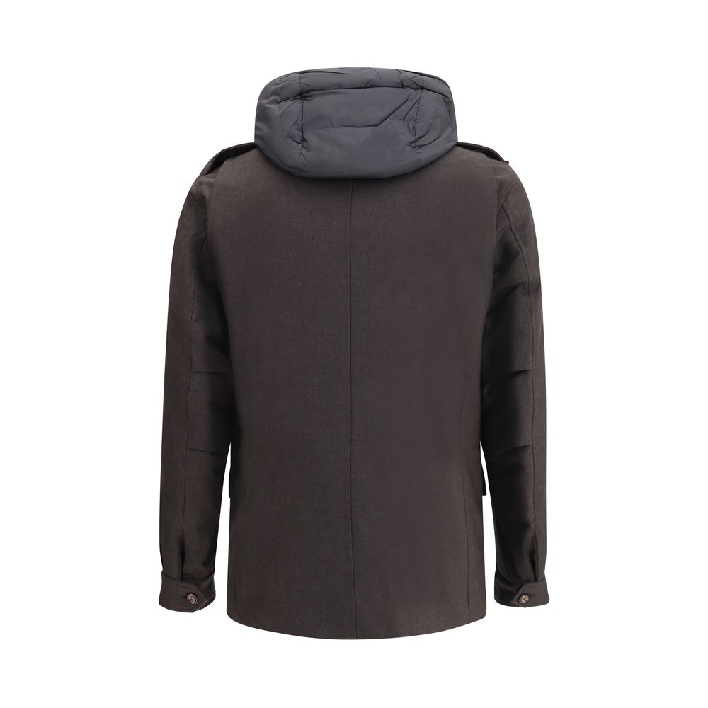 MooRER Brown Fleece Wool Coat