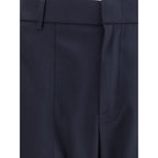 Brioni Blue Wool Casual Pants