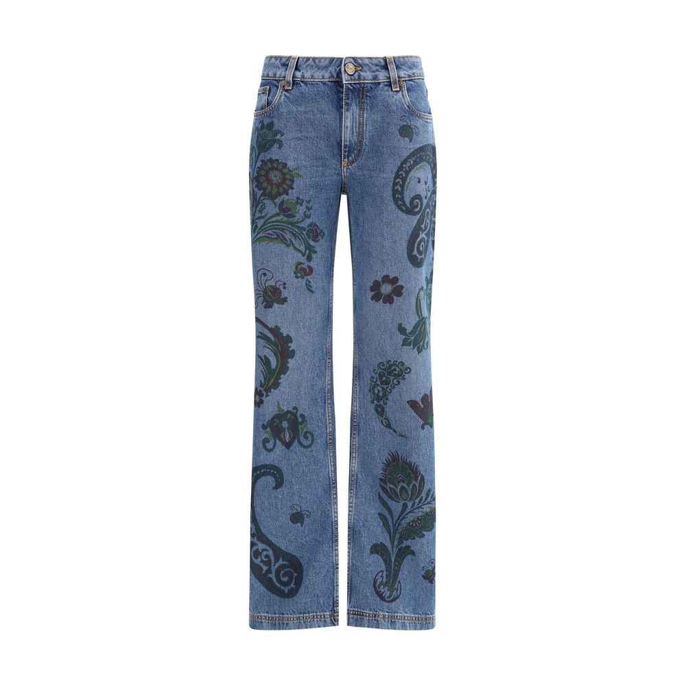 Etro Blue Cotton Flared Jeans