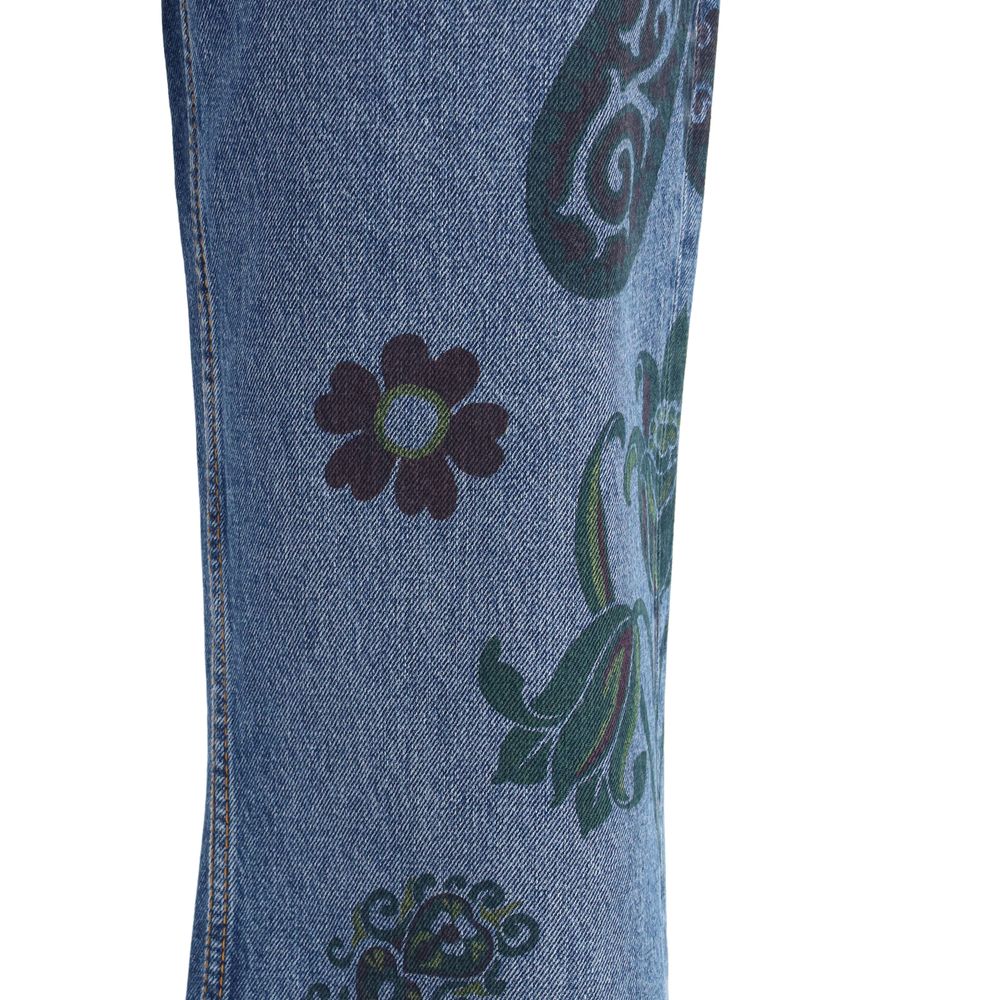 Etro Flower and bee print flare Jeans