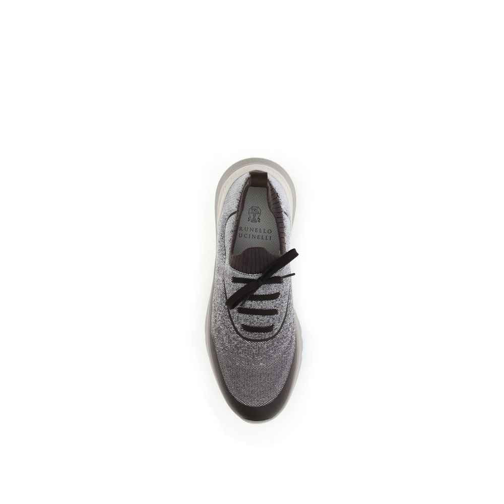 Brunello Cucinelli Gray Cotton Athletic Sneakers