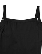 Laneus Black Square Neck Bodycon Ruched Mini Dress