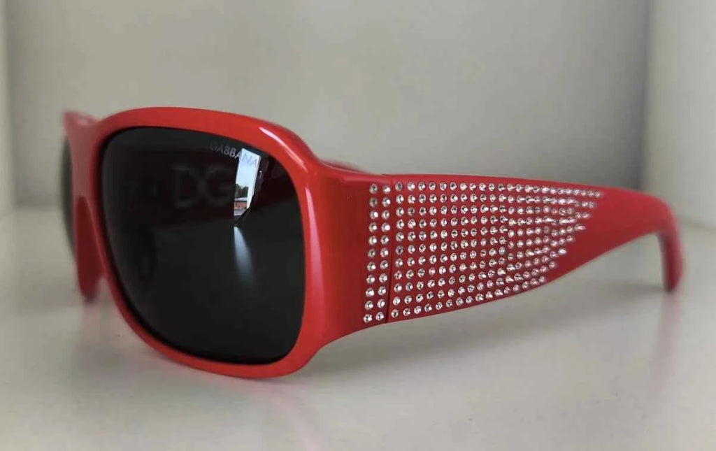Dolce & Gabbana DG4027 Red Crystal Black Lens Shades Sunglasses