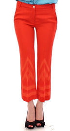 Versace Collection Red Pants Cropped 3/4 Short Nude Capri Pants