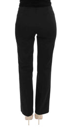 BENCIVENGA Black Stretch Straight Fit Dress Trousers Pants