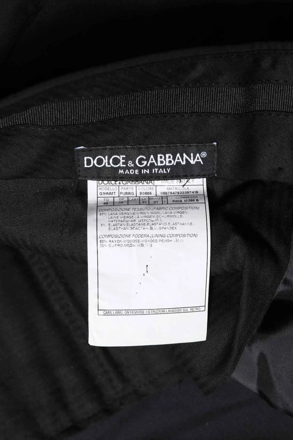 Dolce & Gabbana Black Wool Formal Dress Men Trousers Pants