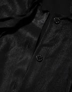 Dolce & Gabbana Black Viscose Long Sleeve Tie Neck Blouse Top