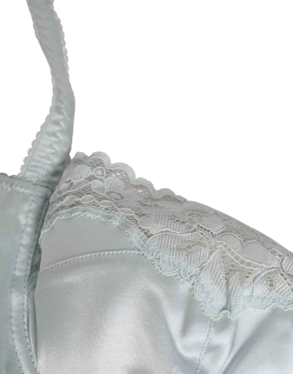 Dolce & Gabbana Light Blue Silk Semi-Padded Balconette Underwear
