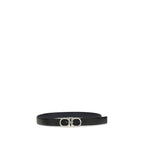 Ferragamo Black Calf Leather Bos Taurus Regular Belt