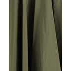 Sara Roka Green Polyester Midi Skirt